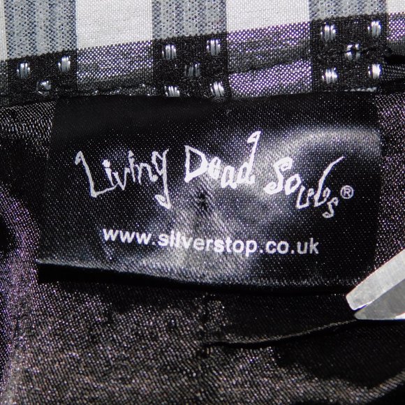 Living Dead Souls Womens XL Black White Gingham check Pencil Skirt Hem Ruffle - Picture 5 of 11